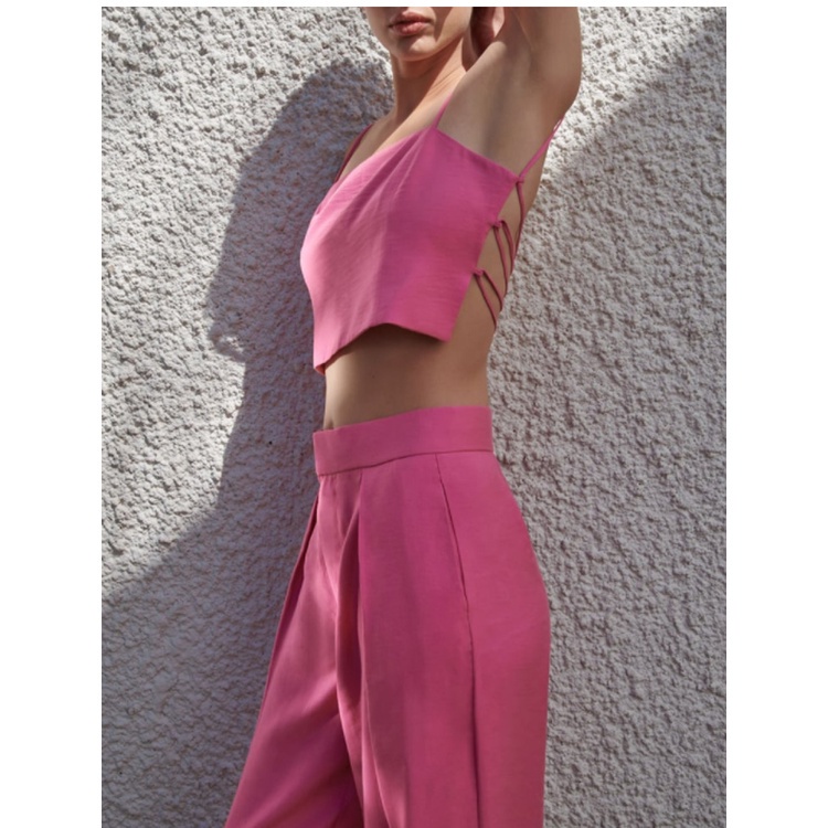 Zara Quần Dài Ống Rộng Lưng Cao Thời Trang Mùa Xuân Thanh Lịch 7385577