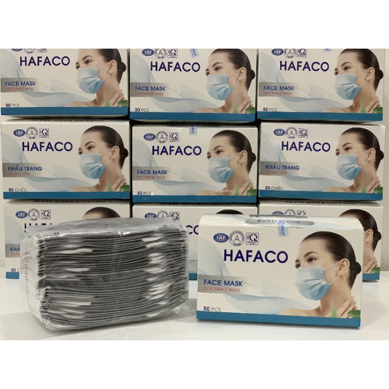 Khẩu Trang Y Tế Hafaco 4 lớp ( Hộp 50 cái)