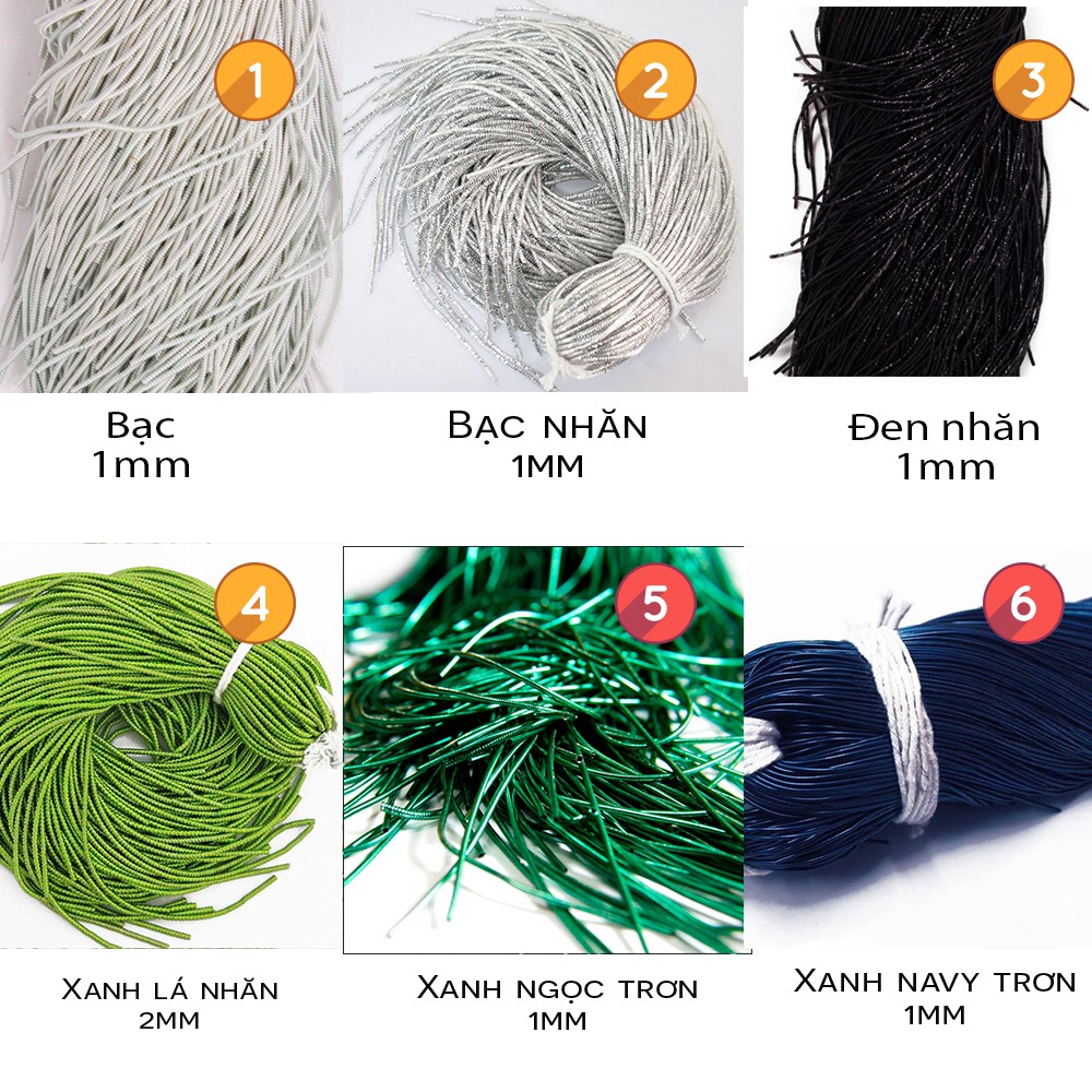 Chỉ thêu dạng kẽm xoắn mềm - 10 g - làm cài áo handmade