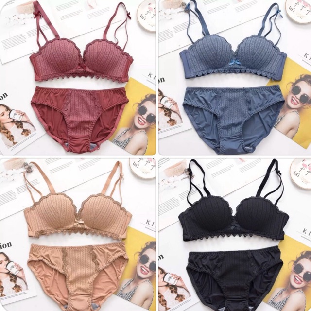 Bộ đồ lót phối ren không gọng đệm vừa thoáng khí | BigBuy360 - bigbuy360.vn