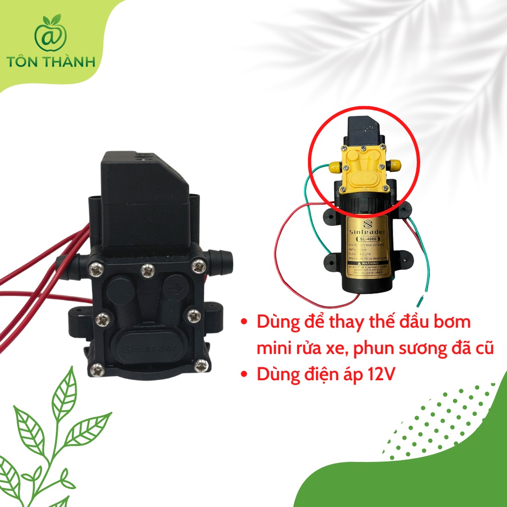 ĐẦU BƠM ĐƠN THAY THẾ BƠM MINI TƯỚI CÂY , RỬA XE , PHUN SƯƠNG