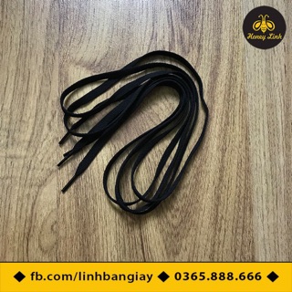 Dây giày dẹt màu đen đầu nhựa