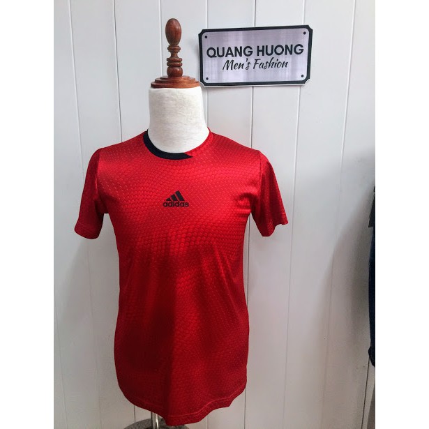 Áo thể thao nam màu đỏ chất mát đẹp adidas