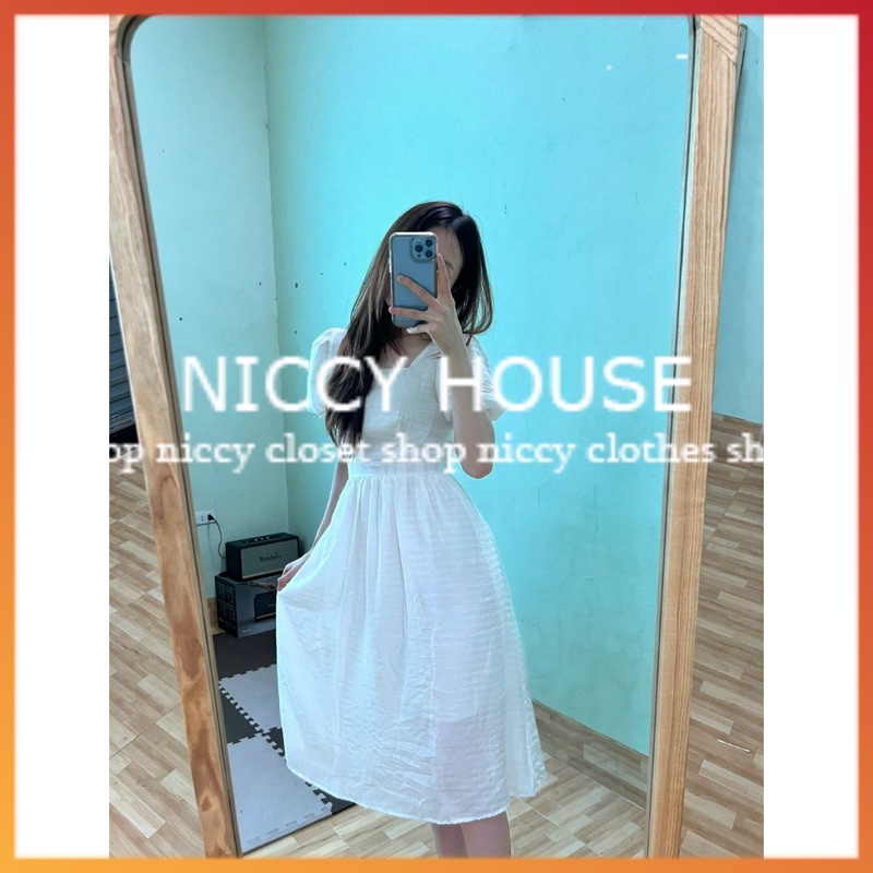 [ẢNH THẬT/VIDEO] Váy đũi tay bồng cổ vuông, váy tay bồng 4 Màu 2 LỚP dày dặn (ảnh thật ở cuối) | BigBuy360 - bigbuy360.vn