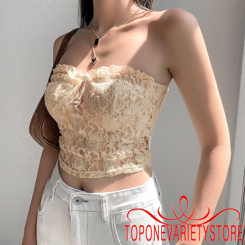 Áo Ống Phối Ren Lưới Xuyên Thấu Quyến Rũ Dành Cho Phái Nữ
