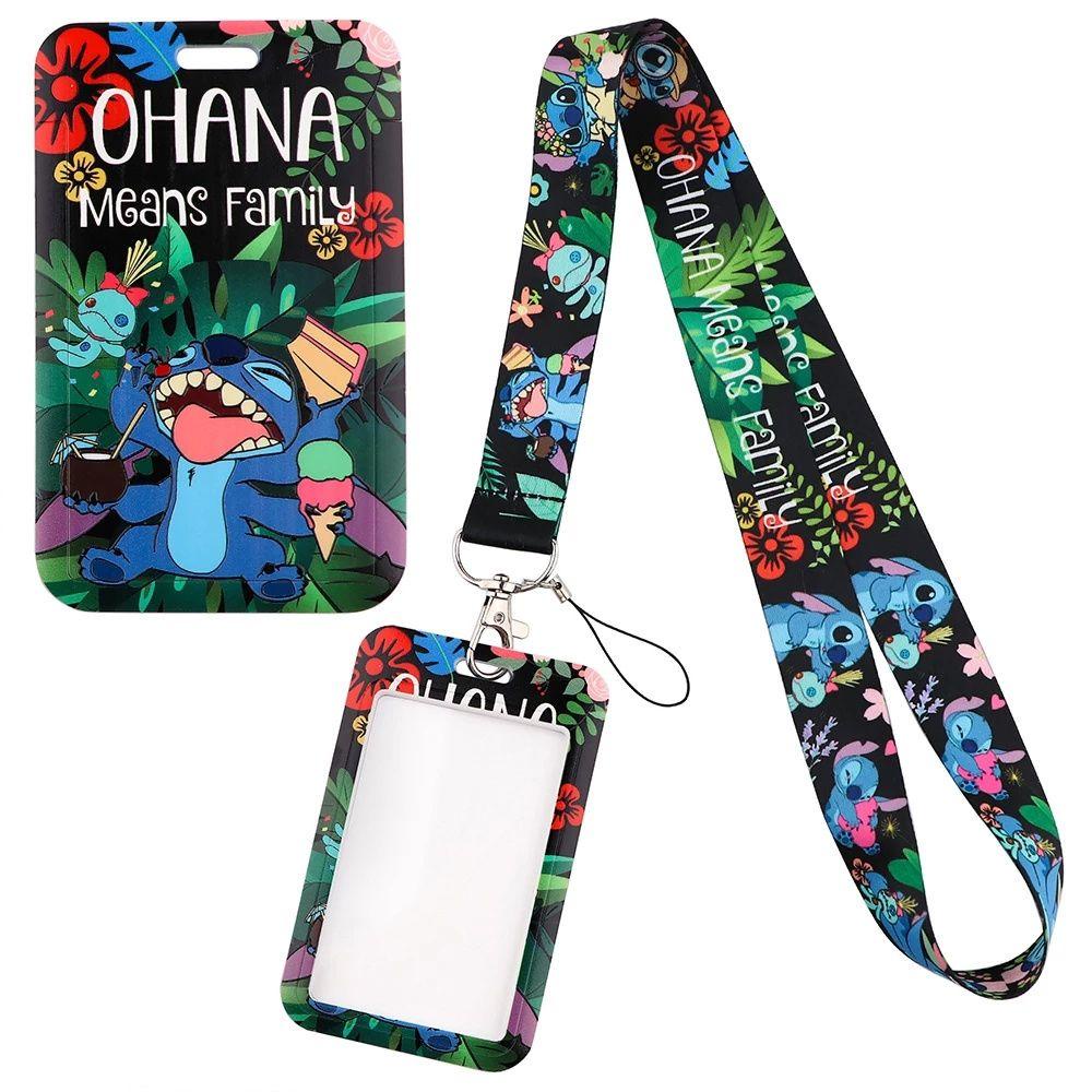 Dây Đeo Thẻ ID / Chìa Khóa / Điện Thoại Họa Tiết Người Ngoài Hành Tinh Stitch Màu Xanh Dương