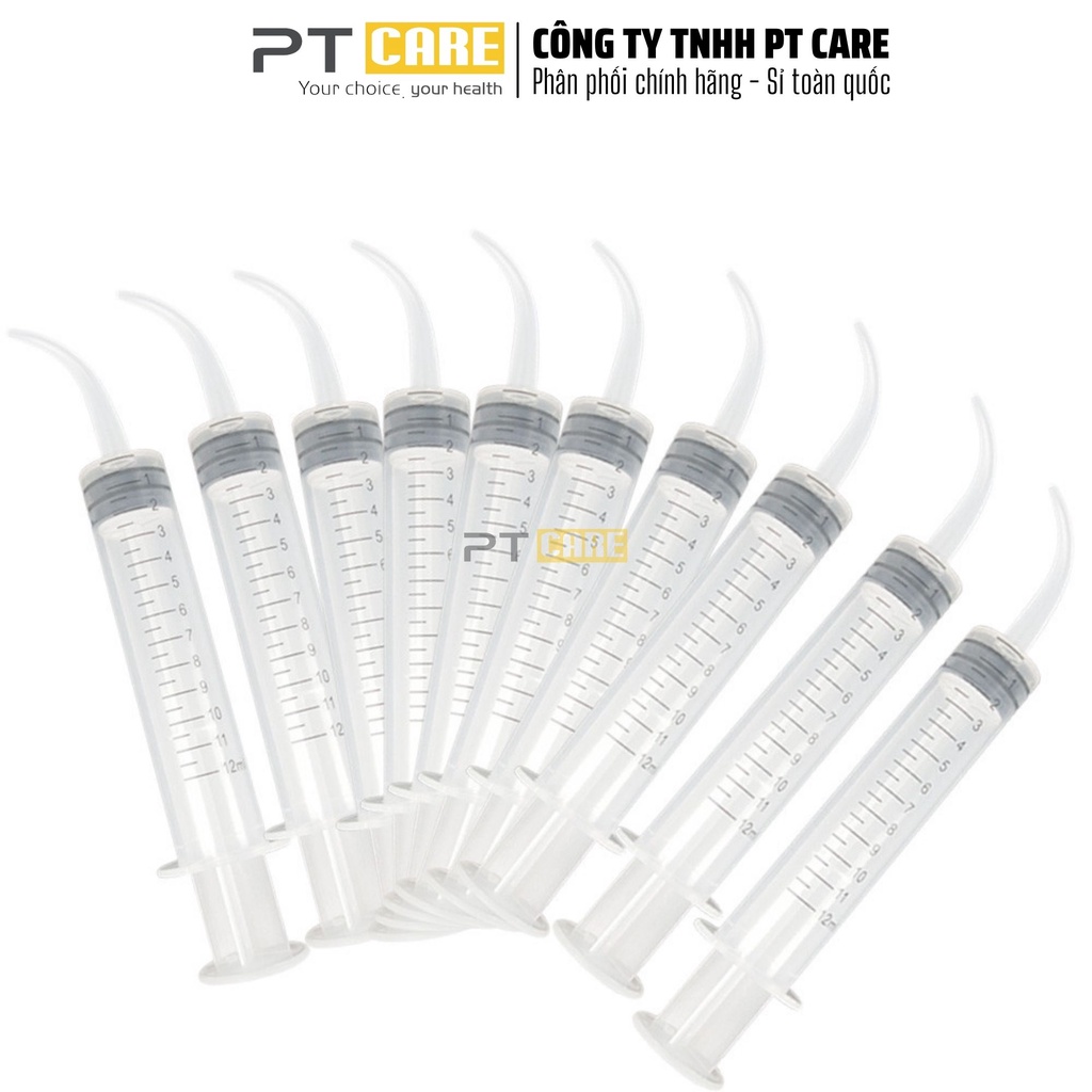 PT CARE | Ống Tiêm Đầu Cong Vệ Sinh Răng Miệng Sau Tiểu Phẩu (12ml)