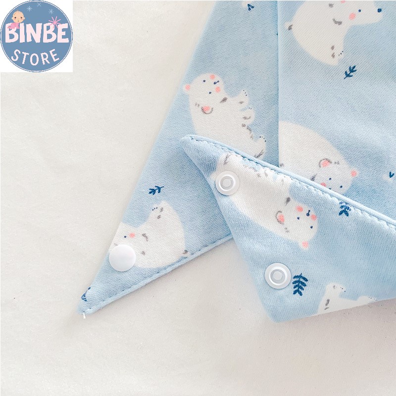 Khăn tam giác cho bé, sét 5 khăn yếm tam giác cotton mềm mịn phong cách Hàn Quốc Binbestore