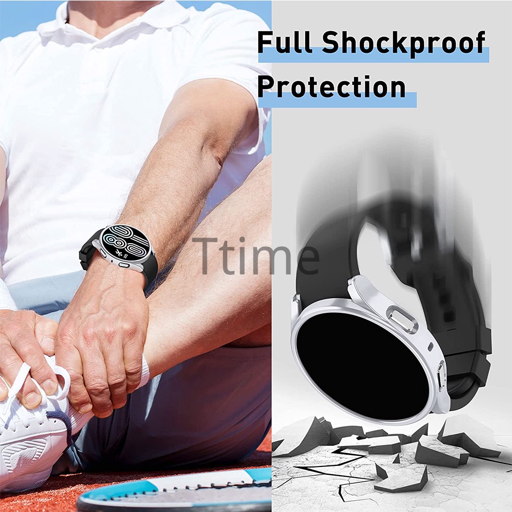 Ốp Lưng PC ChốNg NướC + KíNh CườNg LựC BảO Vệ MàN HìNh Cho Samsung Galaxy Watch 5 40mm 44mm