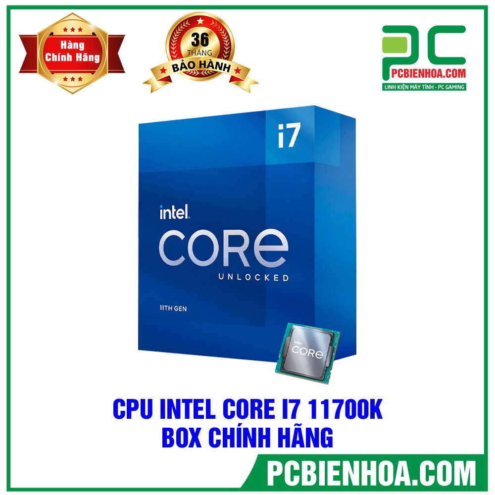 CPU Intel Core i7 11700K (3.60 Up to 5.00GHz, 16M, 8 Cores 16 Threads) Box Chính Hãng