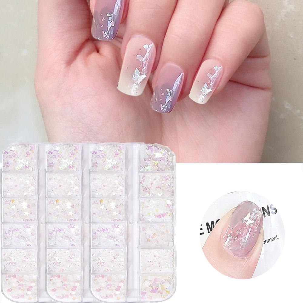 Miếng Dán Trang Trí Móng Tay Hình Bướm Đính Kim Sa Lấp Lánh DIY