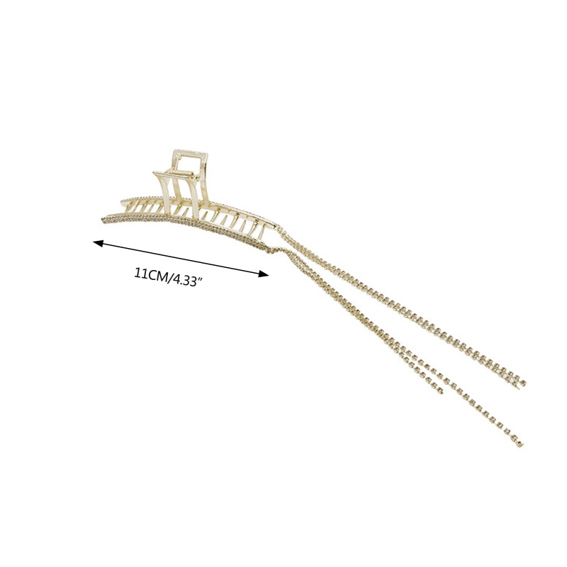 Kẹp Tóc Đính Đá Phối Tua Rua Dài Phong Cách Pháp