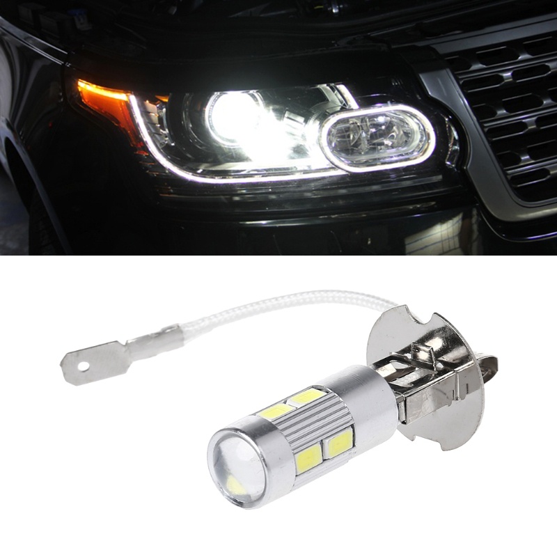 Bóng Đèn LED H3 10 Bóng 5630 SMD Ánh Sáng Trắng Chống Sương Mù Cho Đuôi Xe Hơi