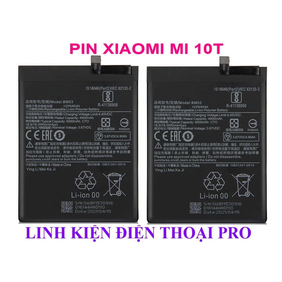 PIN XIAOMI MI 10T