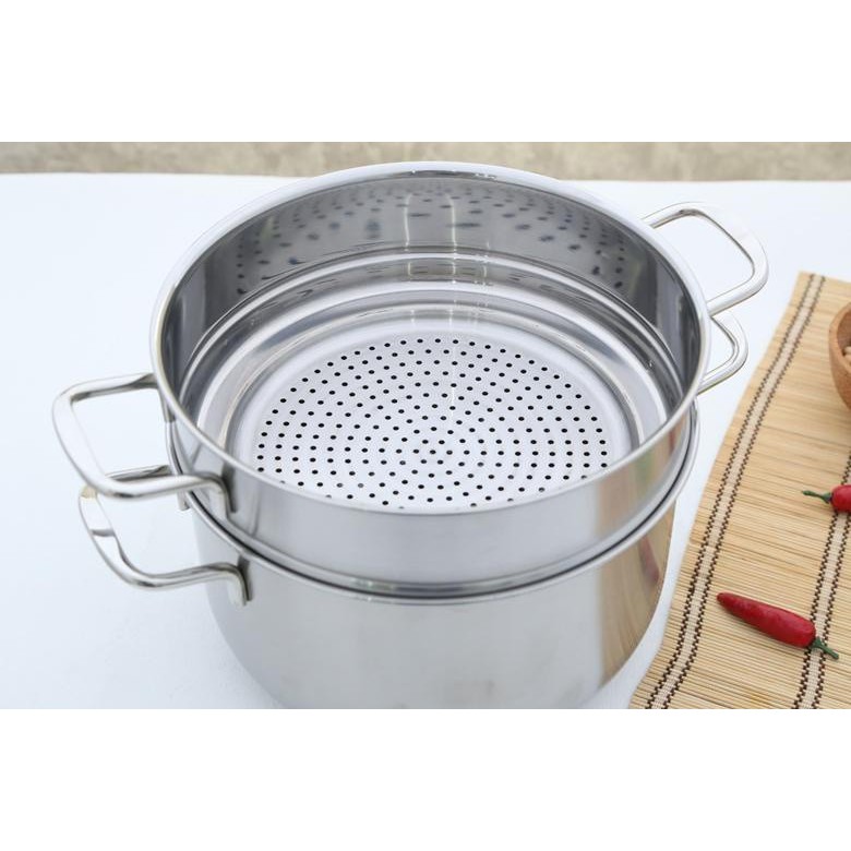 Bộ Nồi Xửng Hấp 3 Đáy 32cm FiveStar Standard Bếp Từ Nắp Inox