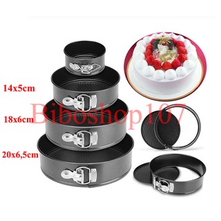 BỘ 3 KHUÔN BÁNH TRÒN ĐẾ RỜI CHỐNG DÍNH CÓ KHÓA 18 20 22CM