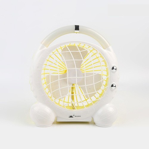 Quạt Sạc Tích Điện 2in1 Có Đèn Pin Mini Fan JR-5500, có tay cầm nên di chuyển dễ dàng ( Giao mẫu ngẫu nhiên )