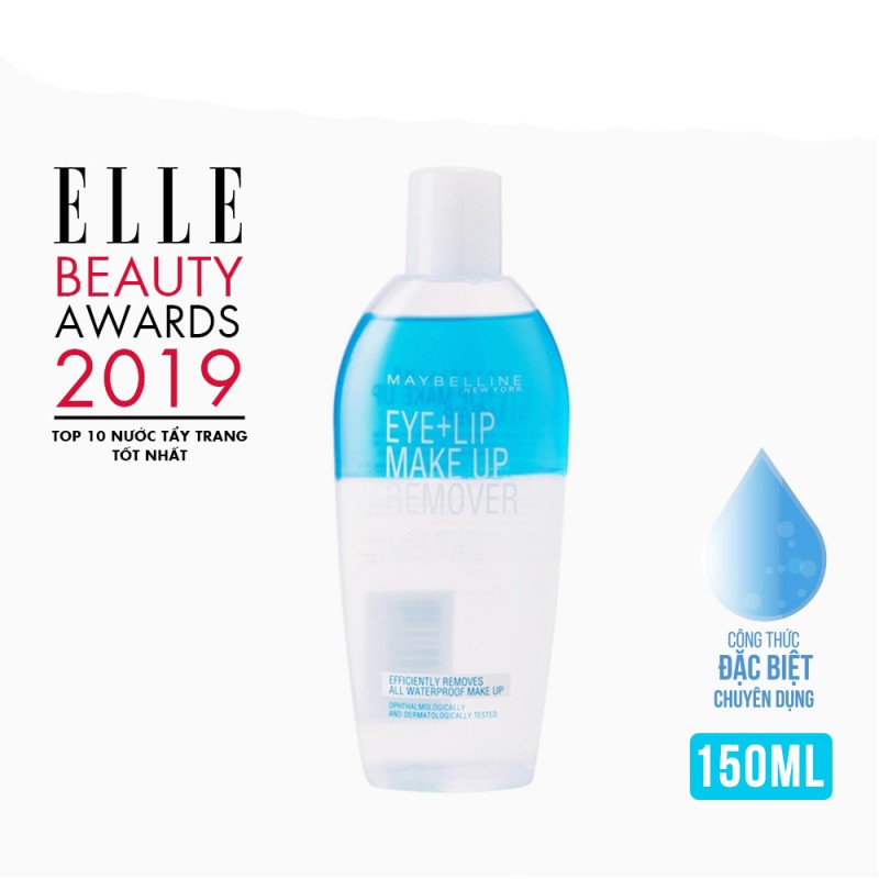 Nước Tẩy Trang Mắt và Môi Chuyên Dụng 2 lớp Maybelline New York Eye & Lip Makeup Remover 150ml