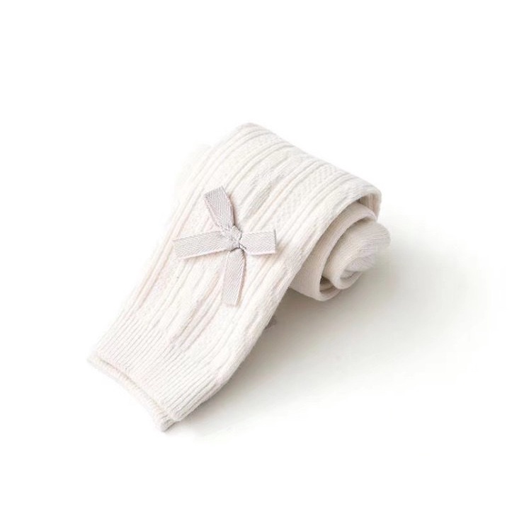 Quần tất niniduoduo không bàn sọc gân đính nơ nhỏ 5 màu