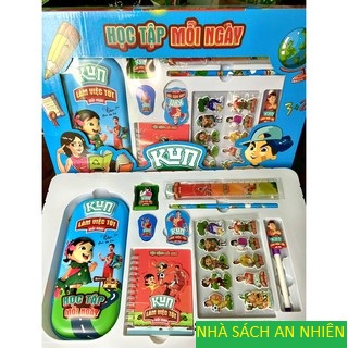 Bộ đồ dùng học tập Kun set 9 món - Hộp bút Kun hàng khuyến mãi sữa Kun