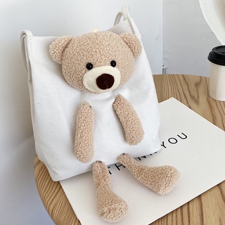 Túi balo nữ học sinh , balo đeo vai gấu bông , hình gấu teddy