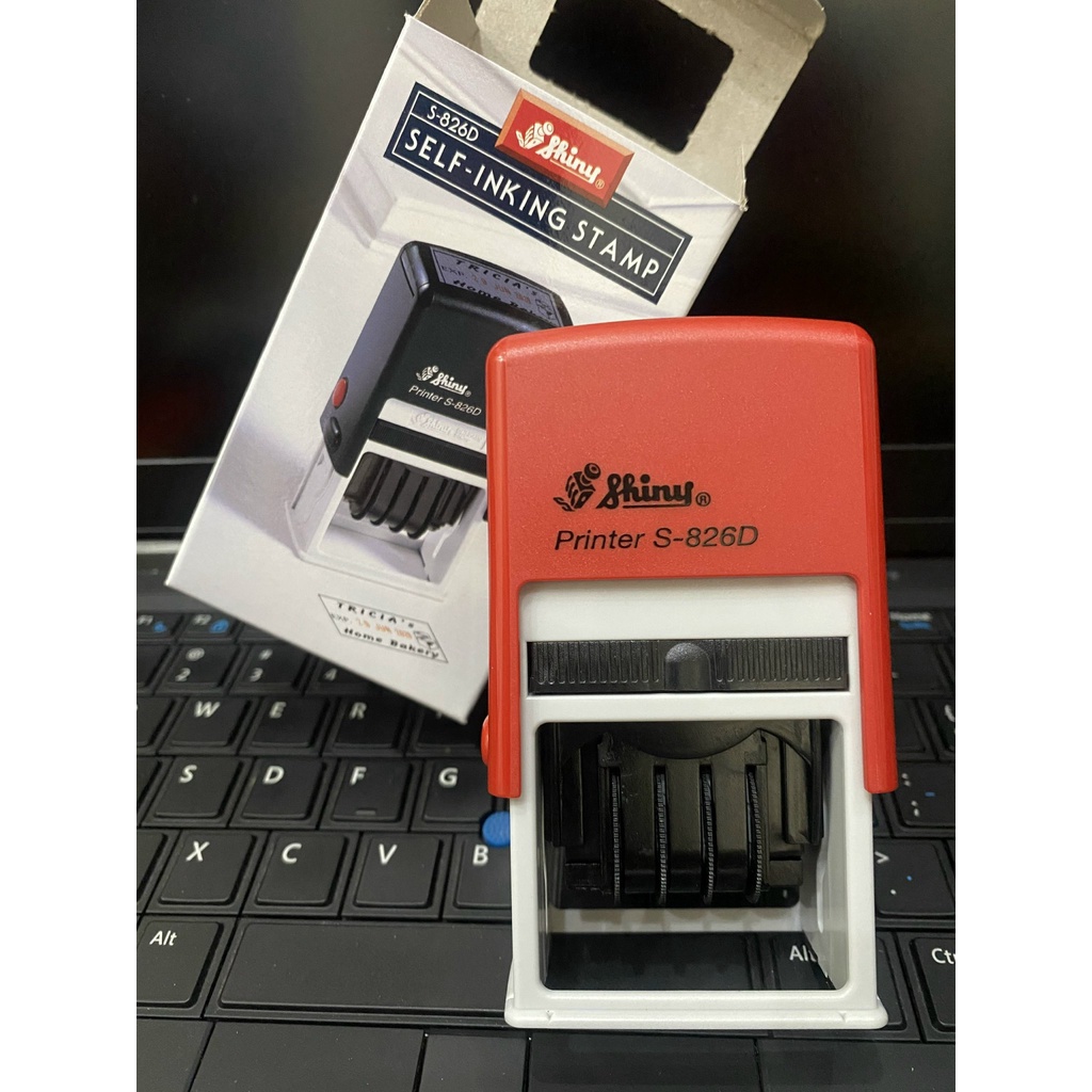 Khắc dấu nội dung theo yêu cầu Shiny S-826D có ngày tháng năm xoay chỉnh