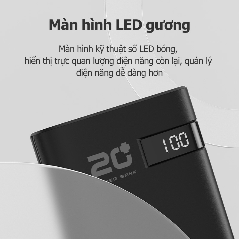 Pin Sạc Dự Phòng 20000mAh BASIKE PT207 2 Output USB Cho iPhone HUAWEI Samsung Xiaomi Mẫu mới nhất - Bảo hành 12 tháng
