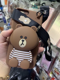 Ốp Iphone 6plus,7plus/8plus dẻo hình gấu kiểu túi kute