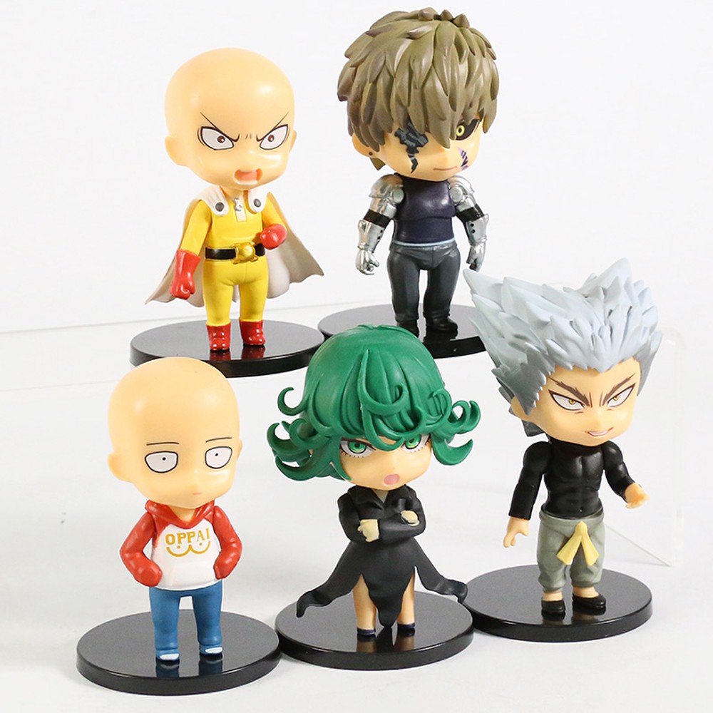 Set combo 5 Mô hình chibi anime One punch man saitama genos garou tatsumaki đồ chơi thánh phồng tôm