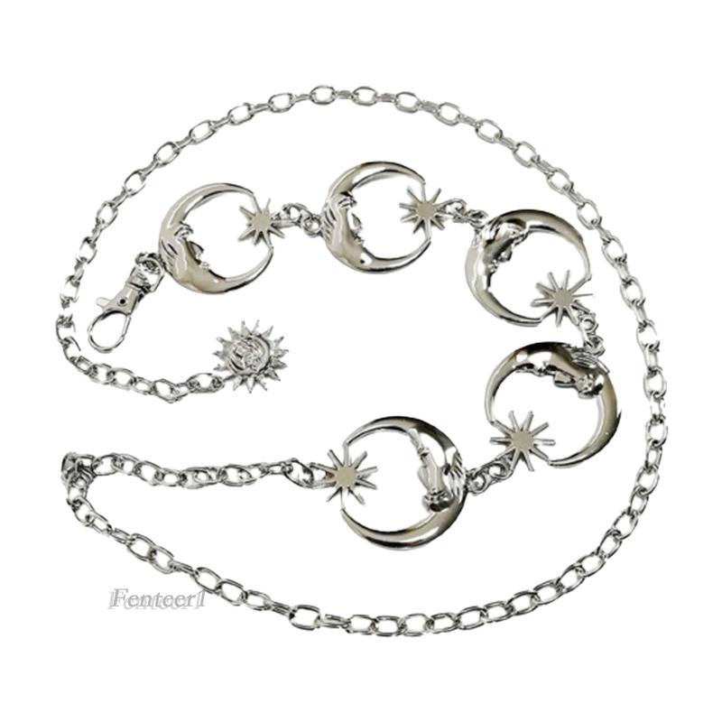 [Fenteer1] Thắt Lưng Dây Xích Mặt Hình Ngôi Sao Mặt Trăng Cho Nữ Mặc Đầm Jean