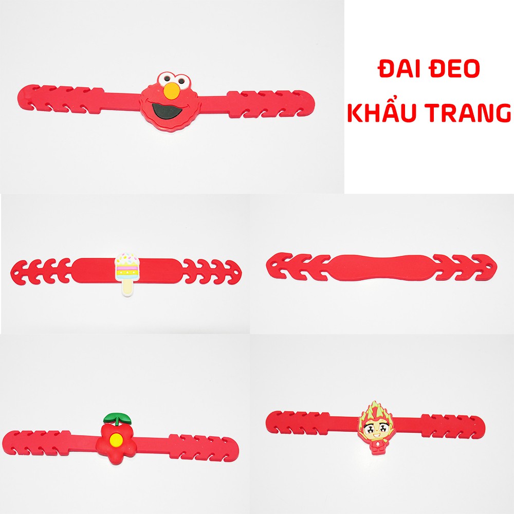 Đai đeo khẩu trang bảo vệ vành tai chống đau tai, đeo sau gáy màu đỏ họa tiết đẹp khác nhau | BigBuy360 - bigbuy360.vn