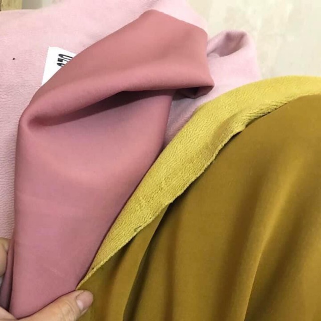 Vải da lộn màu hồng 9k