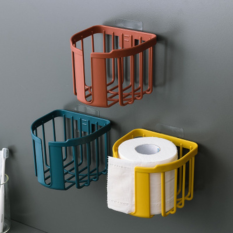 Tissue Boxes Roll Paper Holder Wall Mounted Tissue Box Bathroom Storage Box Toilet Paper Holder
