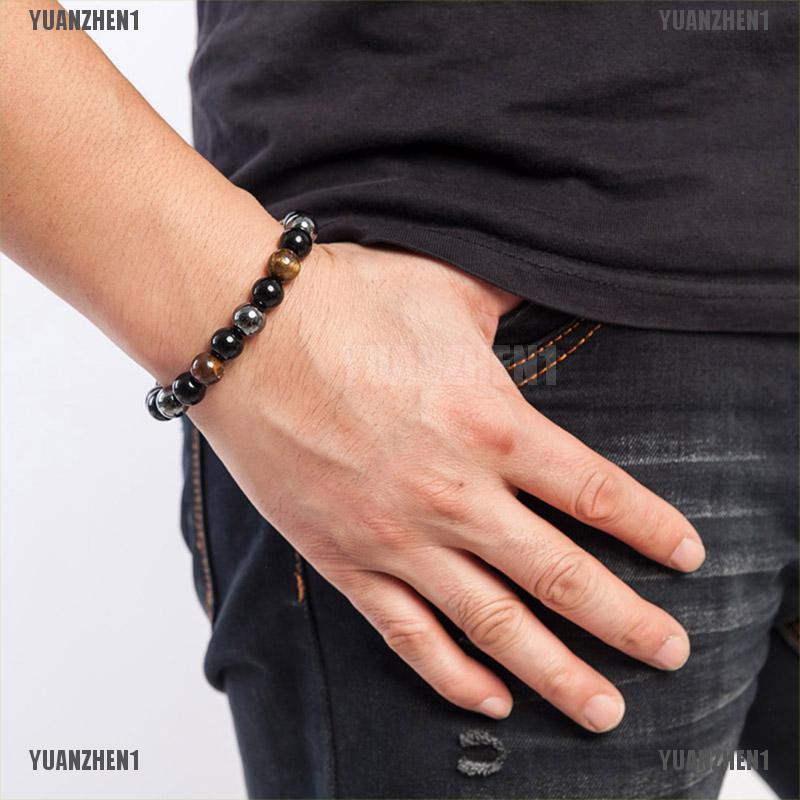 Vòng Tay Chuỗi Hạt Đá Hematite Từ Tính Chăm Sóc Sức Khỏe YUANZHEN1