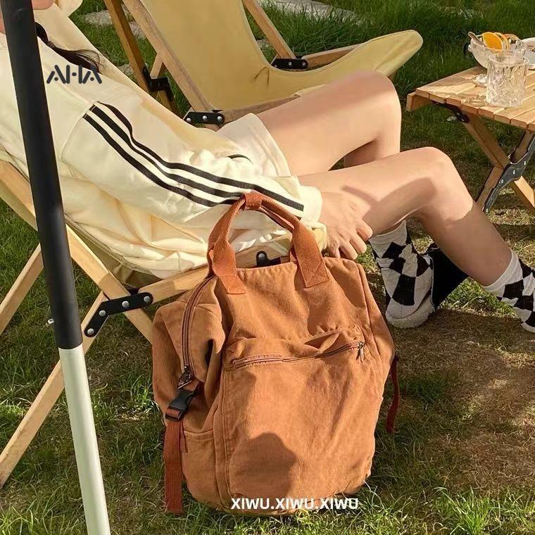 Balo AHA OFFICIAL vải canvas đơn giản phong cách cổ điển dành cho nữ
