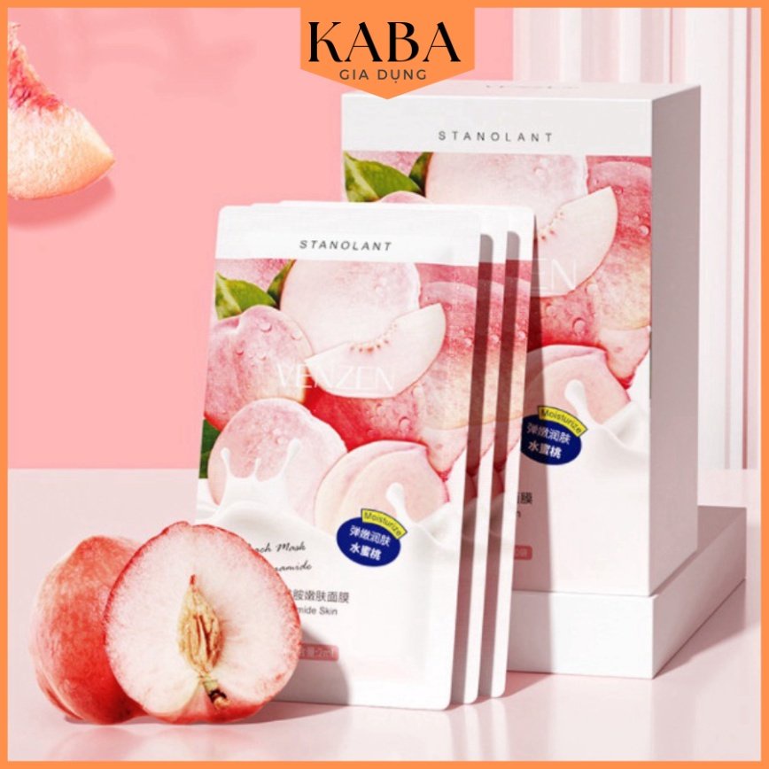 Mặt nạ ngủ VENZEN chiết xuất quả đào protein dưỡng ẩm se khít lỗ chân lông không cần rửa KABA
