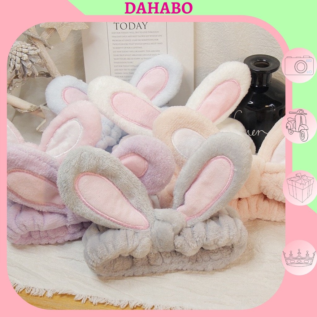 Băng Đô Cài Tóc, Rửa Mặt Tai Thỏ 3D Phong Cách Dễ Thương Dahabo BD10