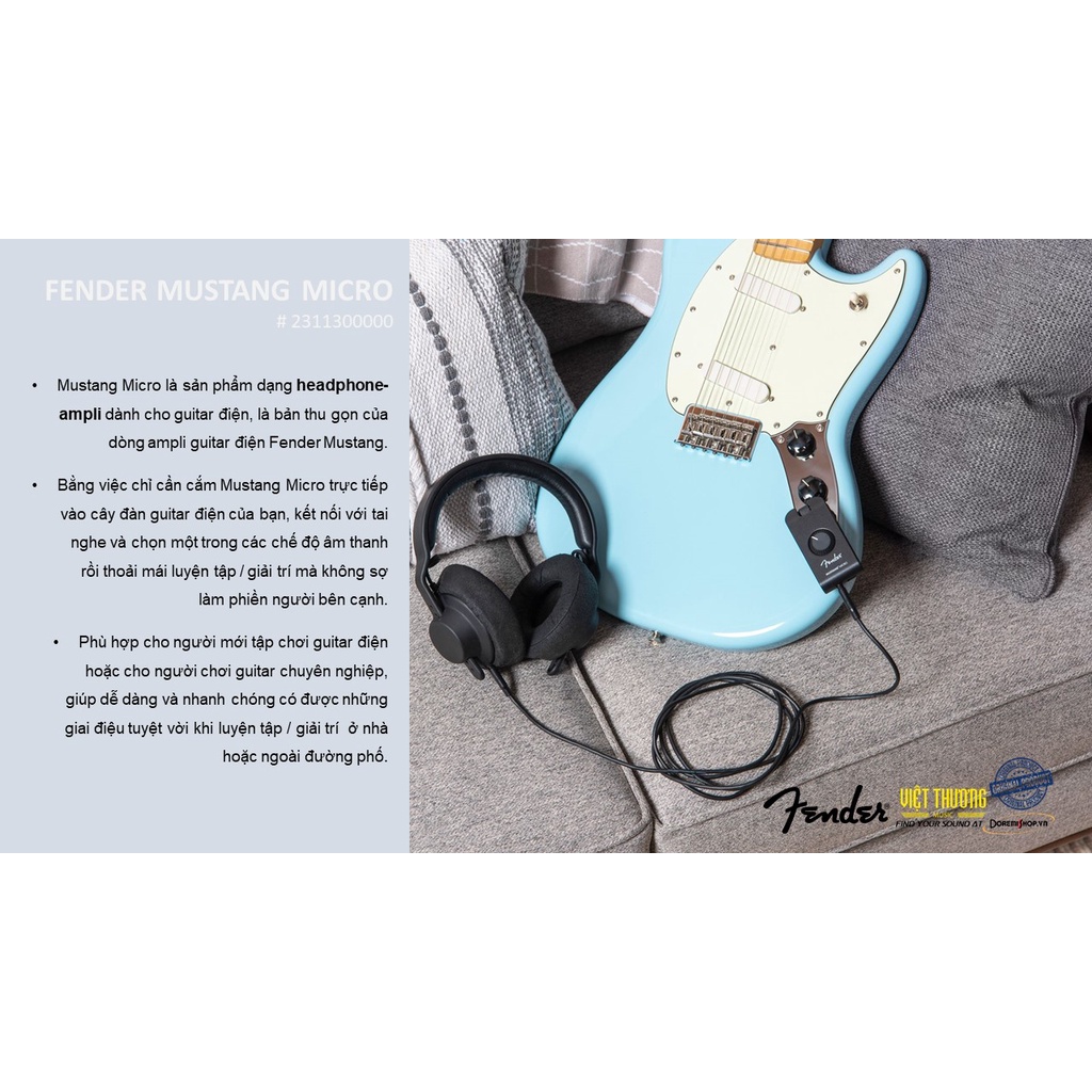 Thiết bị âm thanh đàn guitar điện Fender Amplug Mustang Micro