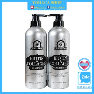Bộ Dầu Gội Xả Selena Biotin Collagen Chông Rụng Kích Thích Mọc Tóc 800ml
