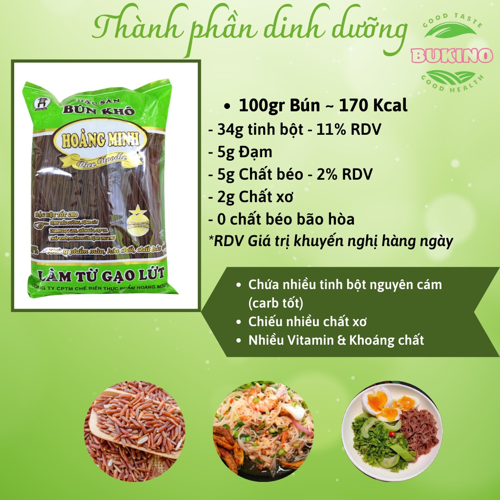 Bún phở hủ tiếu gạo lứt đỏ Hoàng Minh, thực phẩm gạo lứt ăn kiêng eatclean giảm cân tốt cho sức khỏe Hà Nội