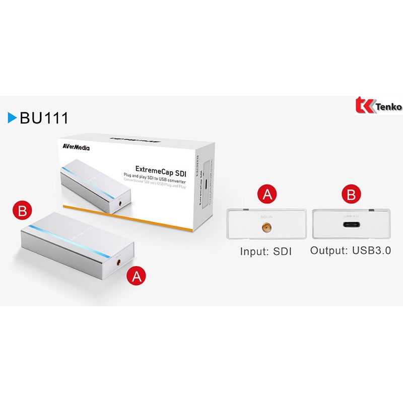 [Mã 252ELSALE hoàn 7% đơn 300K] Box Ghi Hình SDI To USB TYPE-C AVerMedia BU111