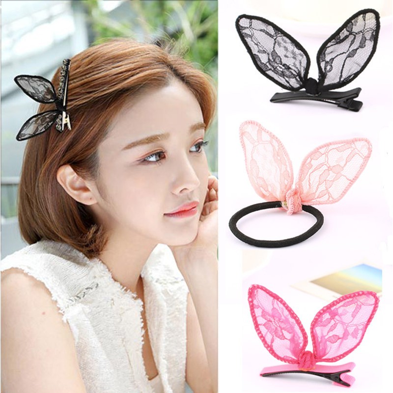 [Mã FAMARAL1 giảm 10K đơn 50K]K84 Kẹp tóc cột tóc tai thỏ ren giá rẻ