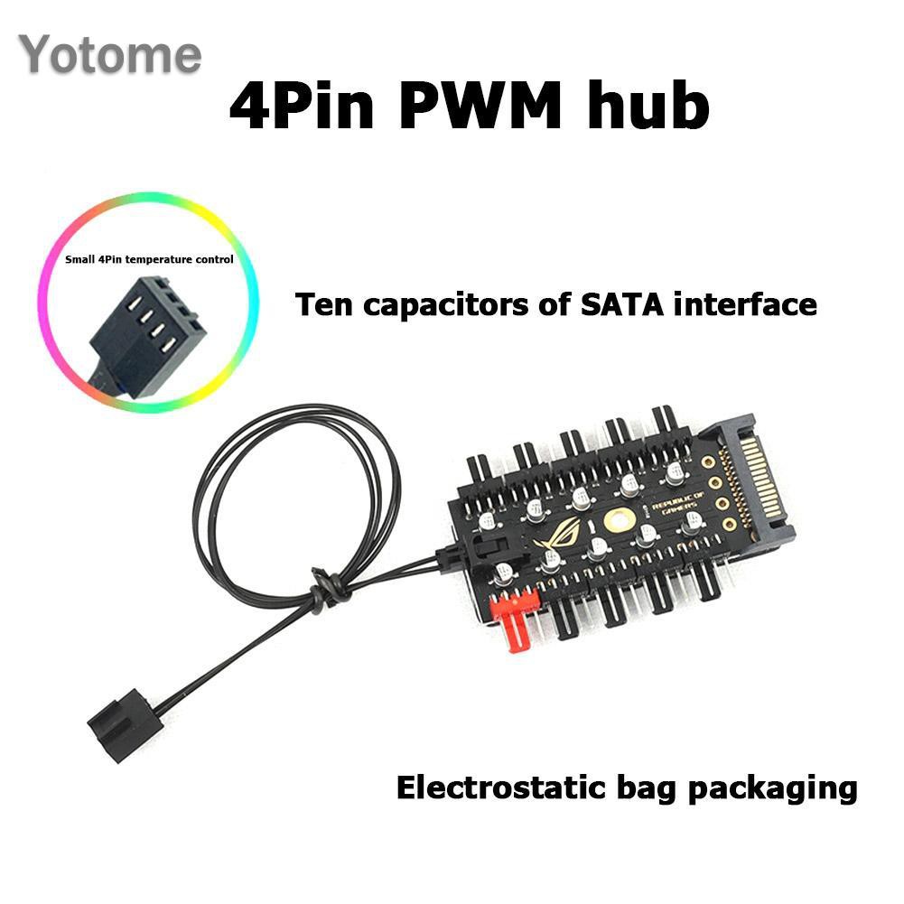 Hub chia chuyển tốc độ PWM quạt PC 12V bo mạch chủ 1 đến 10 cổng 4 chân