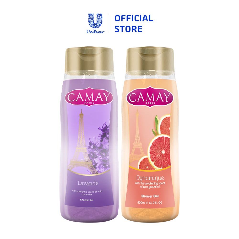 [Mã COSUI03 giảm 8% đơn 150K] Combo 2 chai Gel tắm oải hương và bưởi hồng Camay Paris 500mlx2