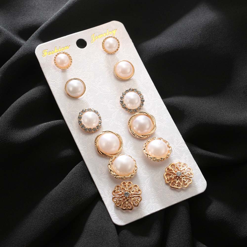 Set 6 Đôi Bông Tai Xinh Xắn Hợp Thời Trang Dành Cho Nữ