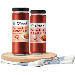 [Sẵn 02 vị] Sốt Spaghetti  Arrabbiata vị cay và vị nguyên bản O'food 220g, sốt mì Ý