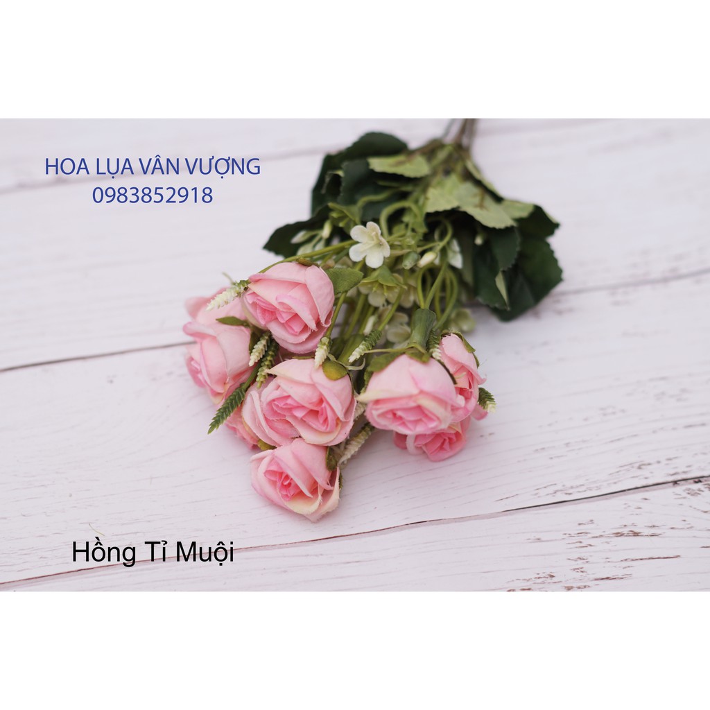 Hoa Lụa Để Bàn FREESHIP Hoa Hồng Tỉ Muội