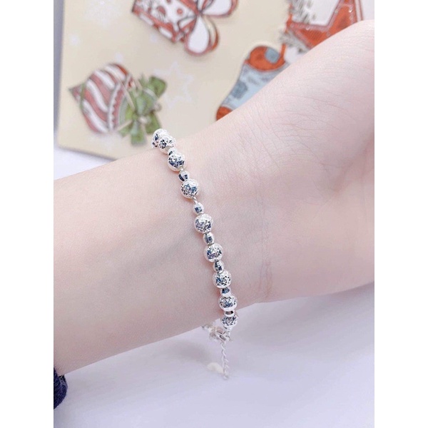 Lắc tay bi bạc ta dành cho nữ thiết kế trẻ trung xinh xắn