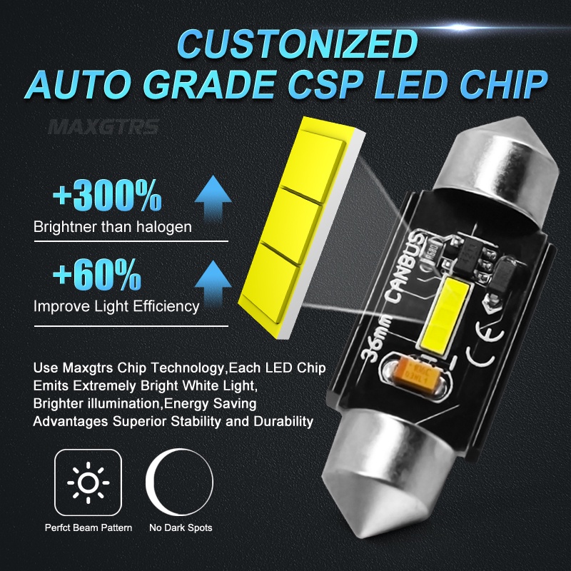 Set 2 Đèn led CANBUS MAXGTRS C5W C10W 12V 31mm 36mm 39mm 41mm Chuyên Dụng Dành Cho Ô Tô