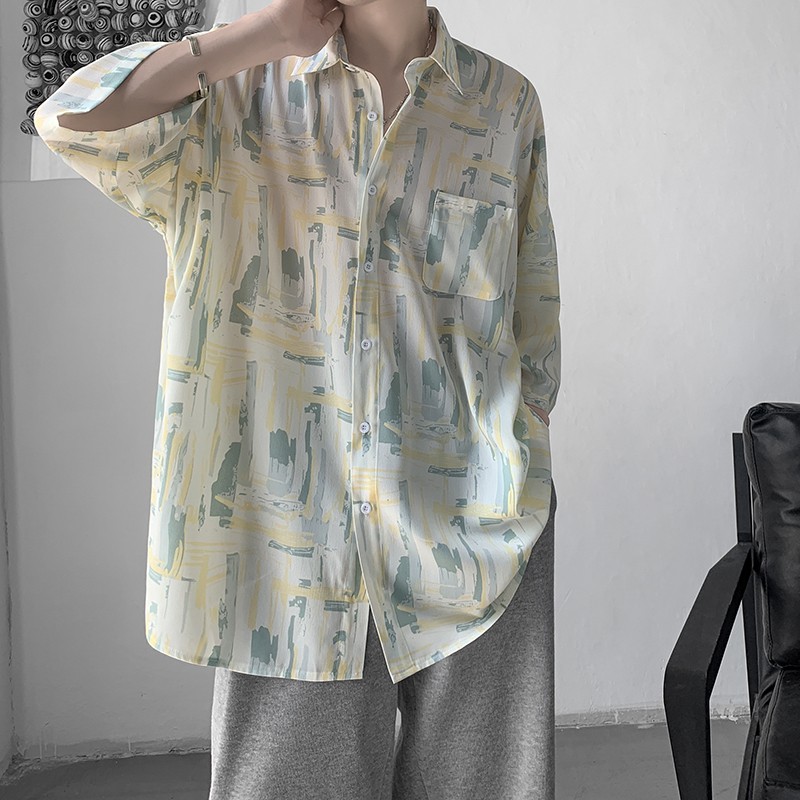 (A157) Áo sơ mi unisex họa tiết đơn giản 2 màu size M L XL (kèm ảnh thật ở cuối) | BigBuy360 - bigbuy360.vn